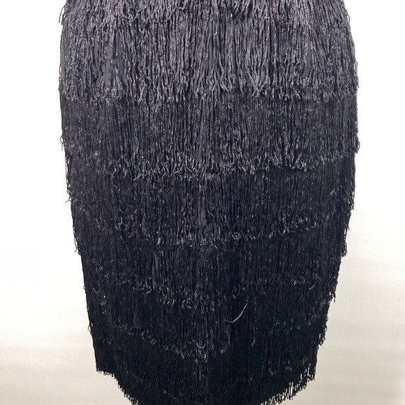 Vintage Rollin Twenty’s Vibes Laying Fringe Sleeveless Black Dress - Picture 2 of 6